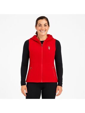 Spyder Knit Vest Red Sleeveless Zip Front Outdoor Layer Women’s Size Large Hike